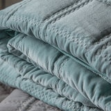 Gallery Quilted Cotton Velvet Bedspread in Duck Egg