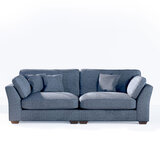 Selsey Blue Fabric 4 Seater Split Sofa