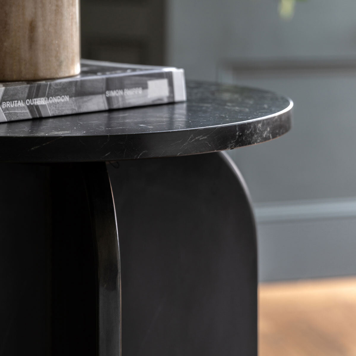 Gallery Amalfi Black Marble Side Table