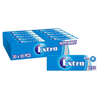 Wrigley's Extra Peppermint Chewing Gum, 30 x 10 Pack