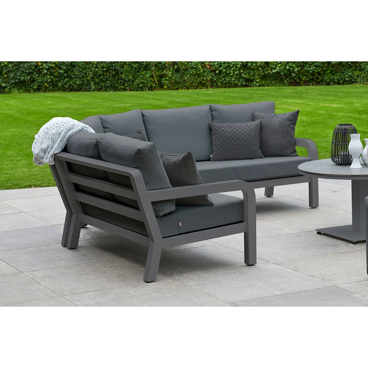 LIFE Outdoor Living Timber 5 Piece Corner Patio Set with Height Adjustable Table