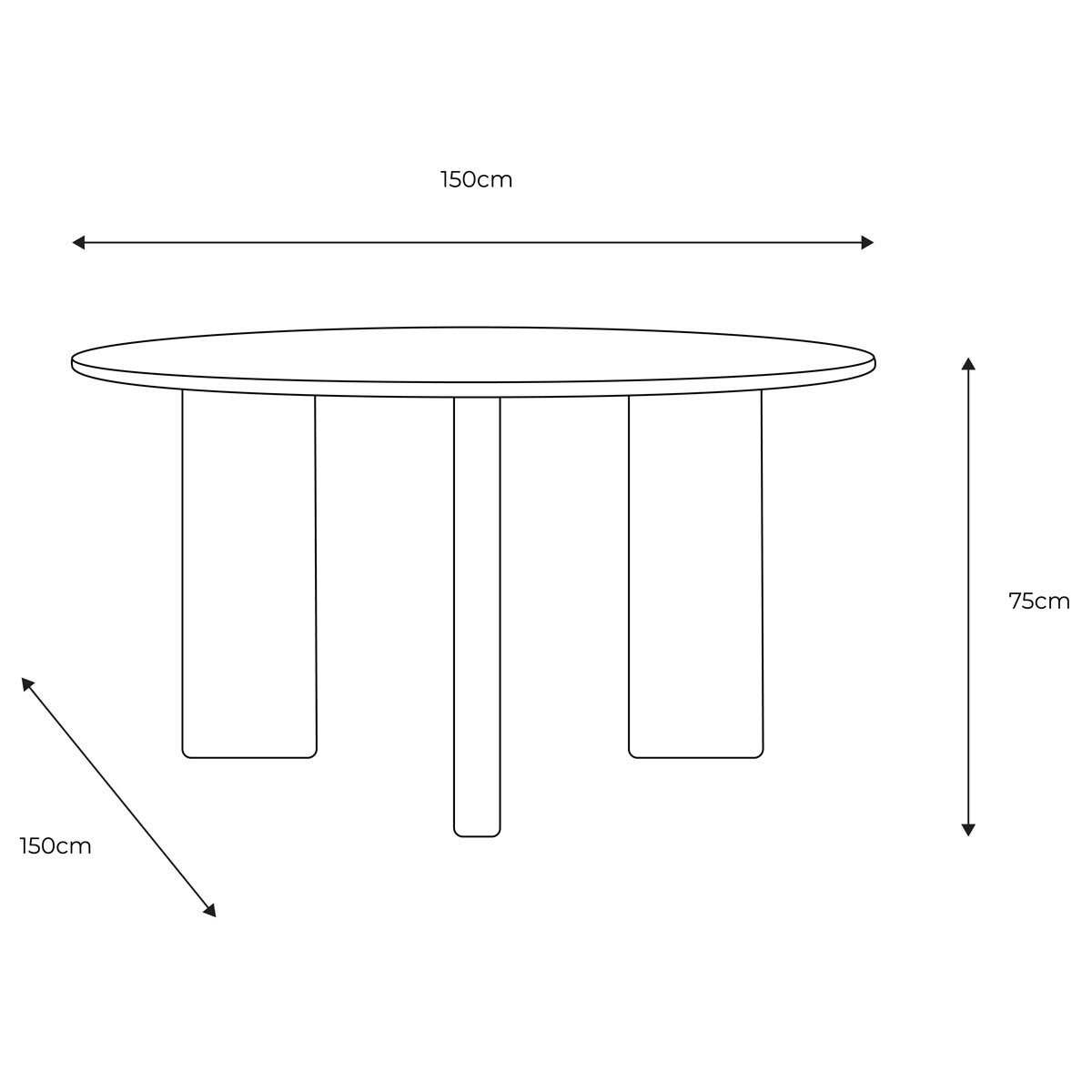 Gallery Borden Acacia Round Dining Table, Seats 4