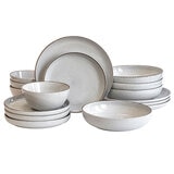 Over & Back Stoneware Dinnerware Set, 16 Piece