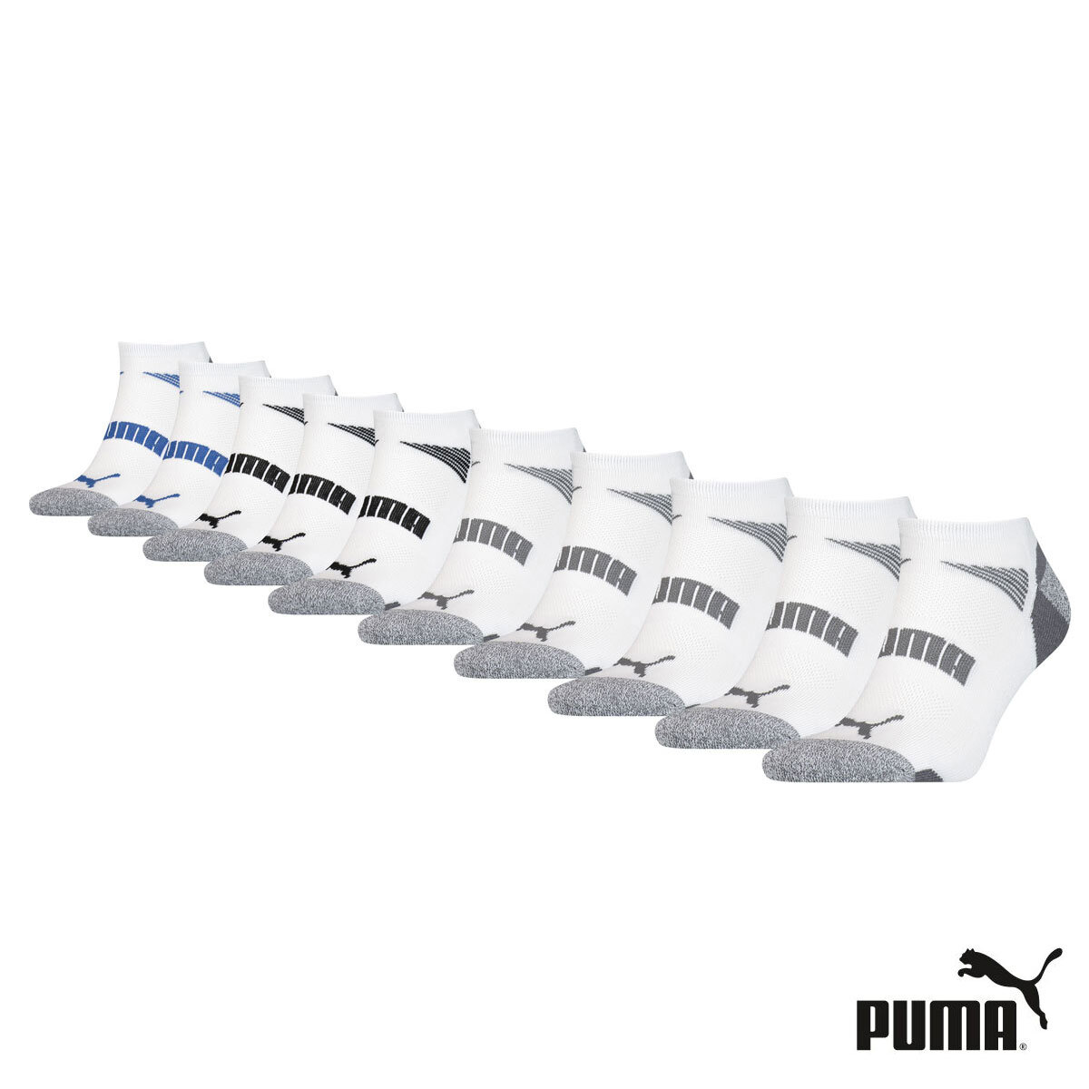 Puma Men's Trainer Sock 10 Pack in White