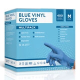 Jena Blue Vinyl Gloves, 400 Pack in Medium