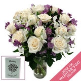 Valentine's 34 Stem Colombian Rose & Alstroemeria Flower Bouquet with Greetings Card