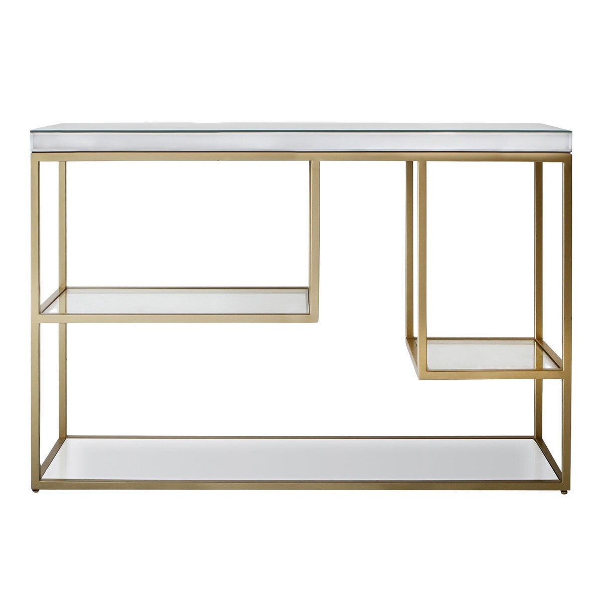 Gallery Cheshire Champagne Console Table with Mirrored Top