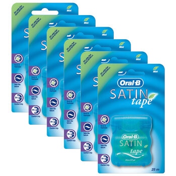 Oral-B Mint Satin Tape, 6 x 25m