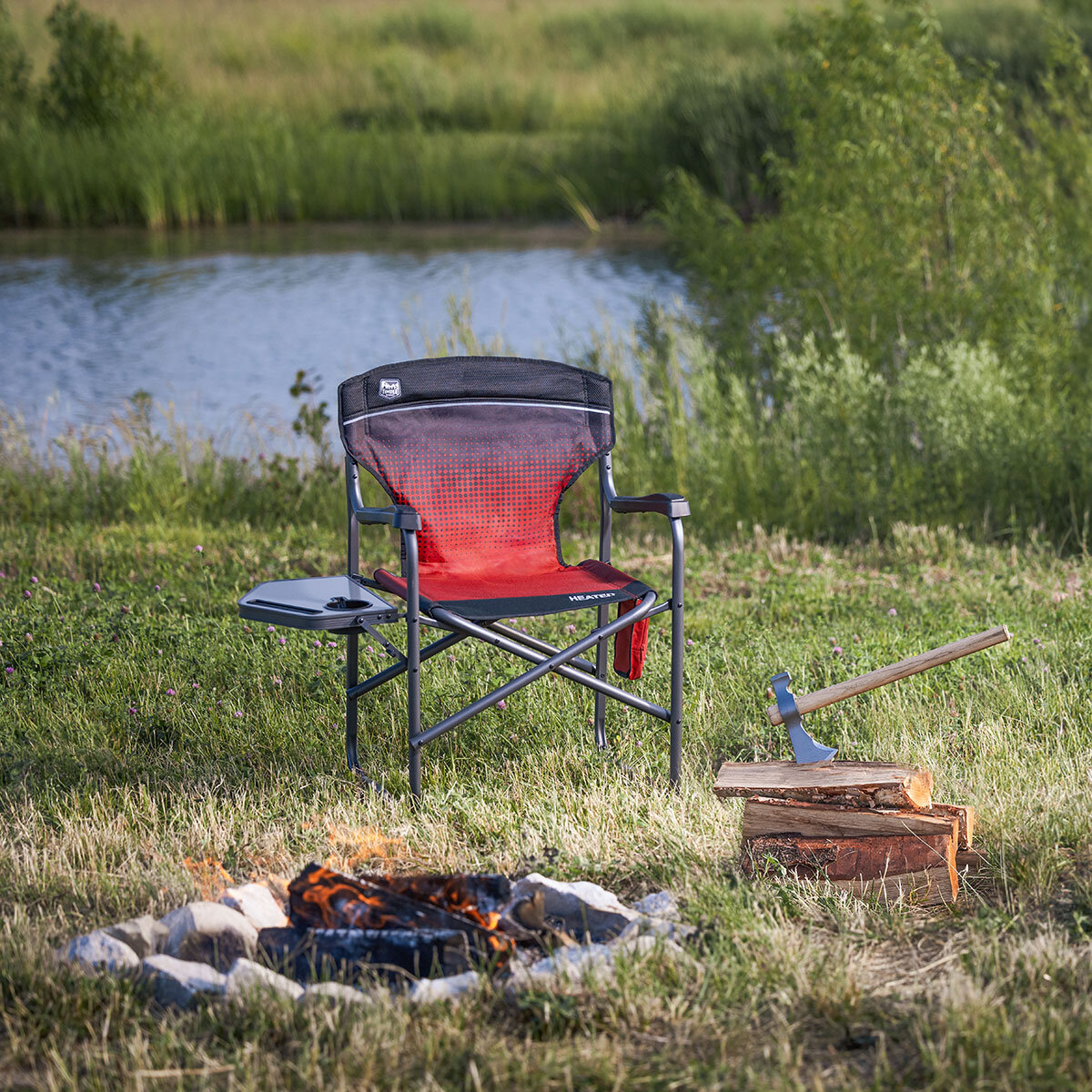 Timber Ridge Heated Directors Chair with Side Table