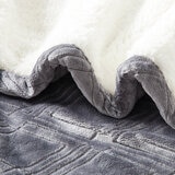 Etched Sherpa Velvet Blanket in Silver