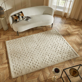Concept Looms Priory Ivory Squares Rug in 4 Sizes Concept Looms Priory Ivory Squares Rug in 4 Sizes