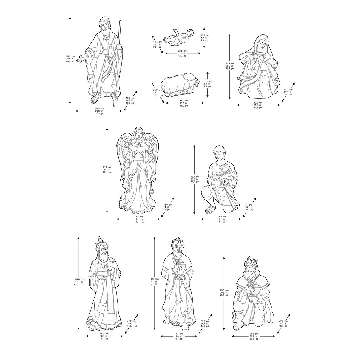 Buy 40in Outdoor Nativity Set Dimensions Image at Costco.co.uk