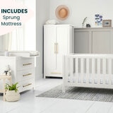 Tutti Bambini Tivoli 4 Piece Nursery Set with Sprung Mattress, White