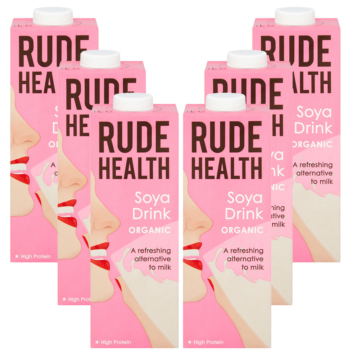 Rude Health Organic Soya Drink, 6 x 1L