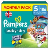 Pampers Paw Patrol Baby Dry Size 5, 186 Pack