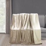 Etched Sherpa Velvet Blanket in Taupe