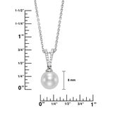 8.5-9mm Cultured Freshwater White Pearl Pendant, 18ct White Gold