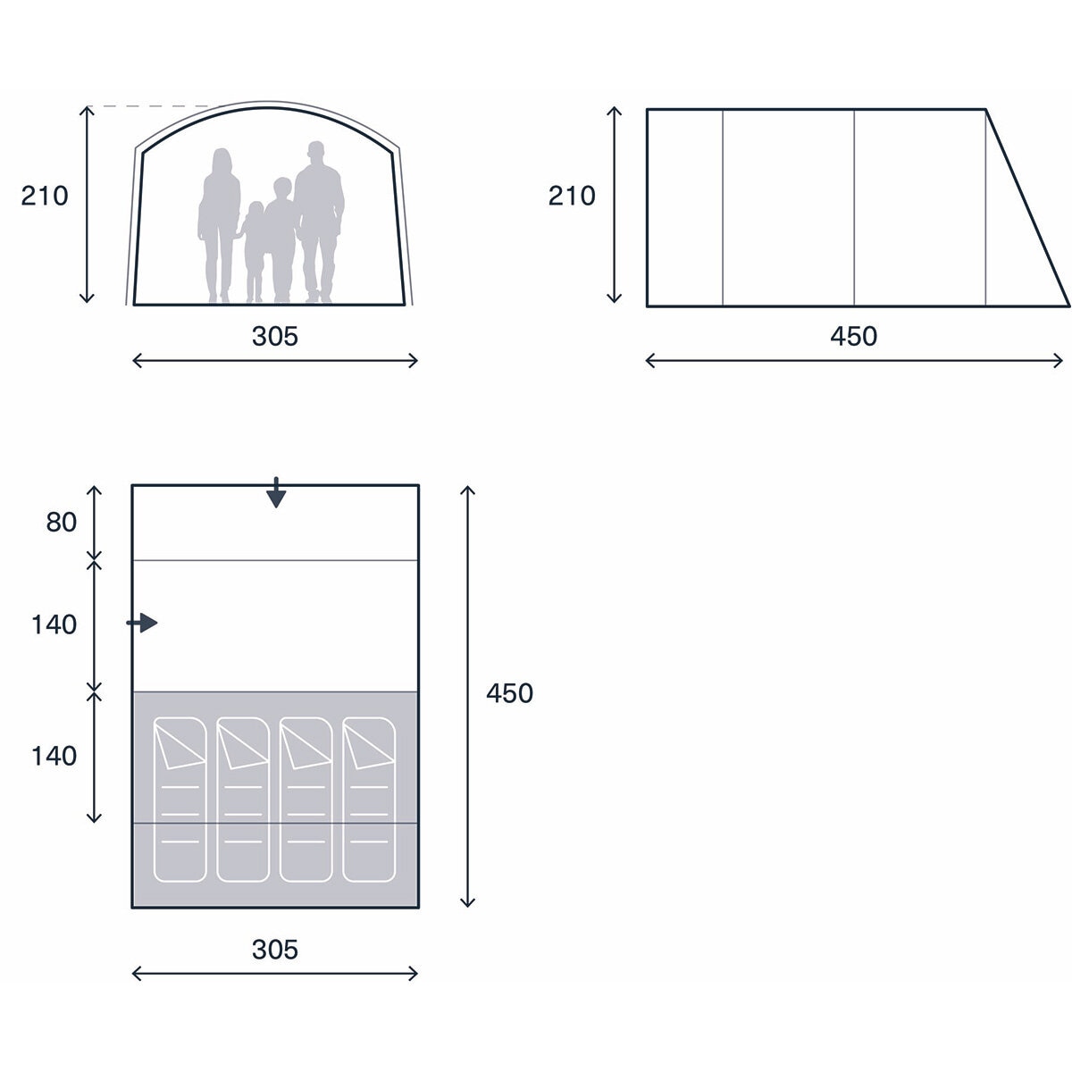 Graphic of the floor plan of the tent Graphic of the floor plan of the tent