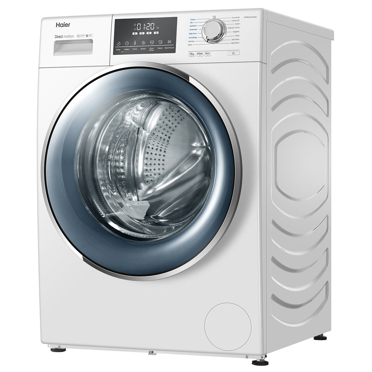 Haier HW80B14876N, 8kg, 1400rpm Washing Machine A Rated in White