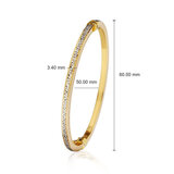 14ct Two Tone Gold Diamond Cut Bangle