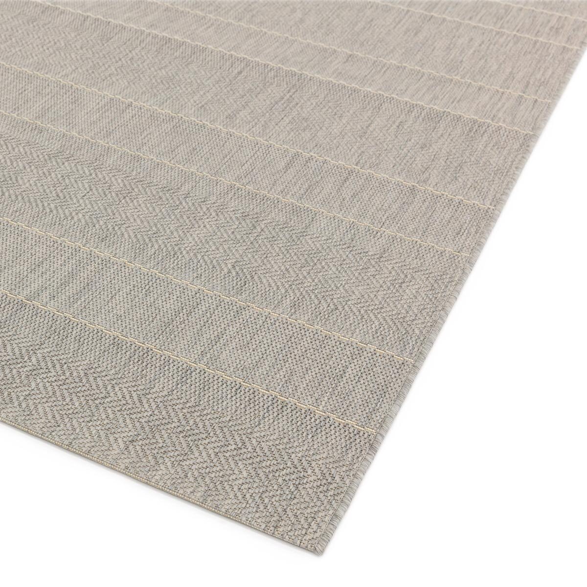 Patio Outdoor Beige Stripe Rug