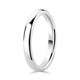 3.0mm Basic Court Wedding band. 18ct White Gold