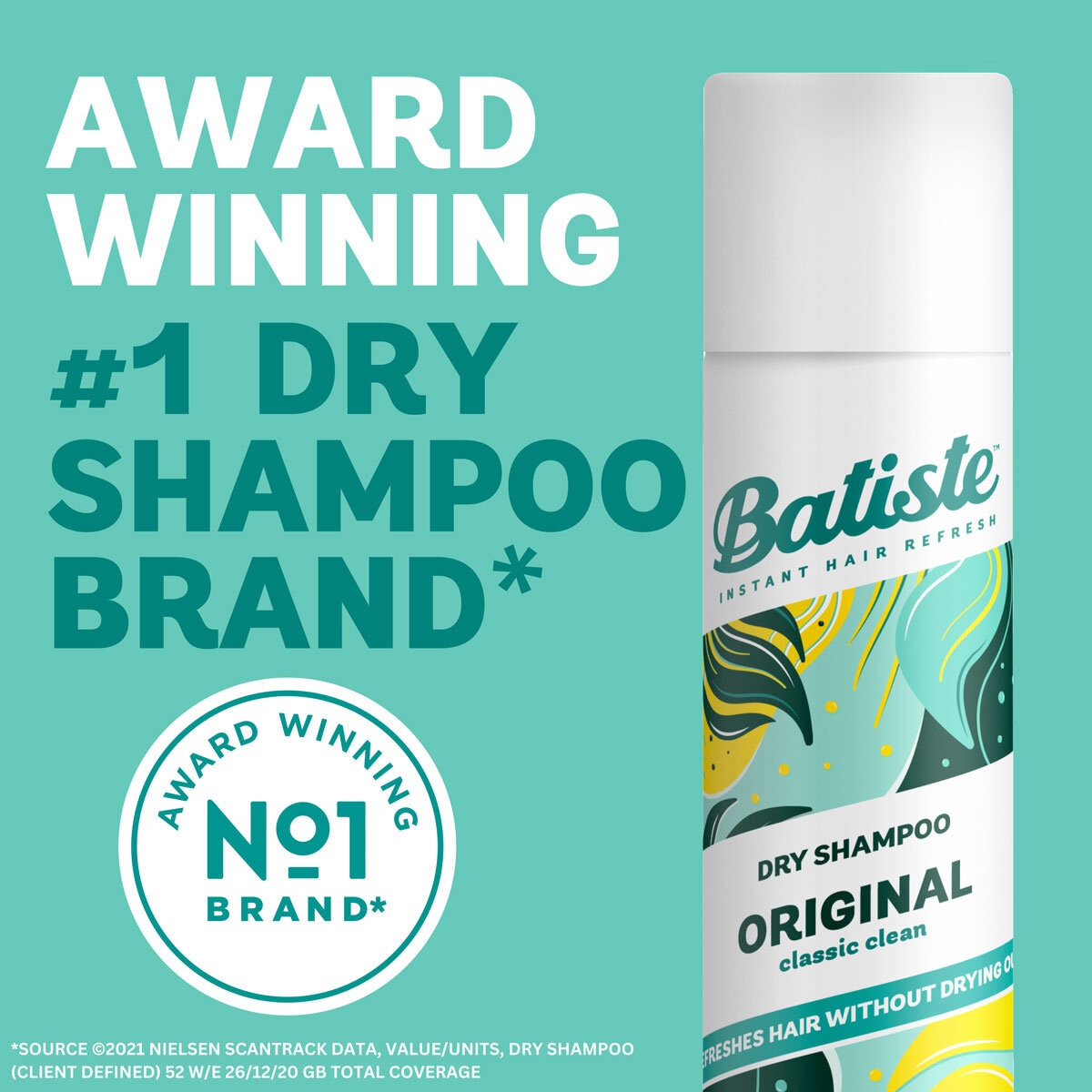 Batiste Original Dry Shampoo, 6 x 350ml