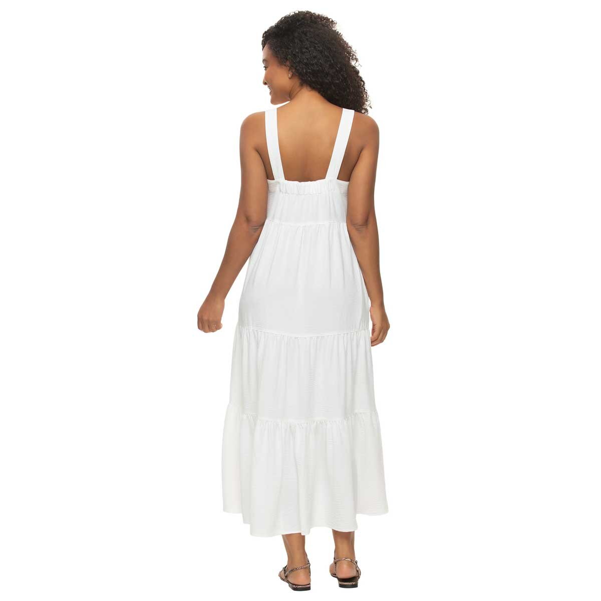 Jezebel Ladies Tiered Dress in White