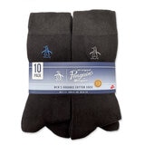 Penguin Premium Men's Organic Cotton Socks 10 Pack in Black, Size 7-11