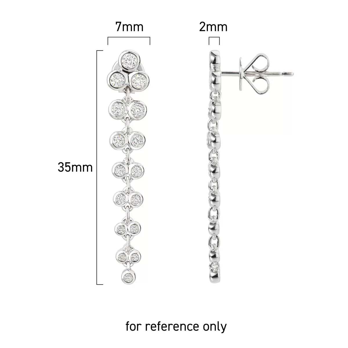 0.71ctw Round Brilliant Dangle Diamond Earrings, 14k White Gold