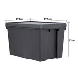 Wham Bam 62 Litre Recycled Heavy Duty Plastic Storage Box & Lid in Black - 3 Pack