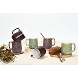 The Old Pottery Company Hand Painted Mugs, 6 Pack