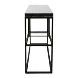 Gallery Cheshire Black Console Table with Mirrored Top