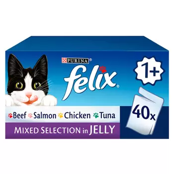 Felix Pouch Mixed Pack Cat Food, 40 x 100g