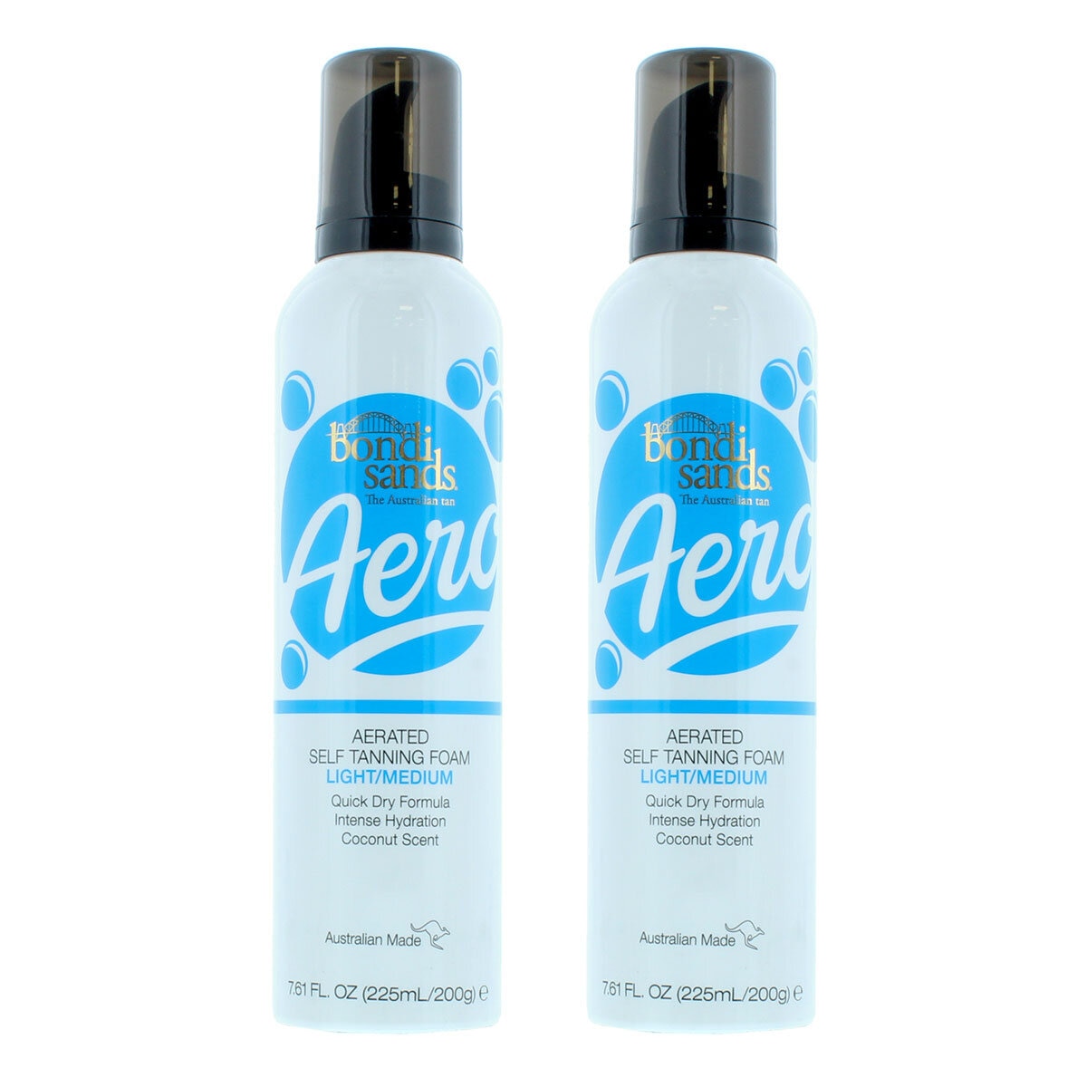 Bondi Sands Aero Aerated Self Tanning Foam in Light/Medium, 2 x 225ml