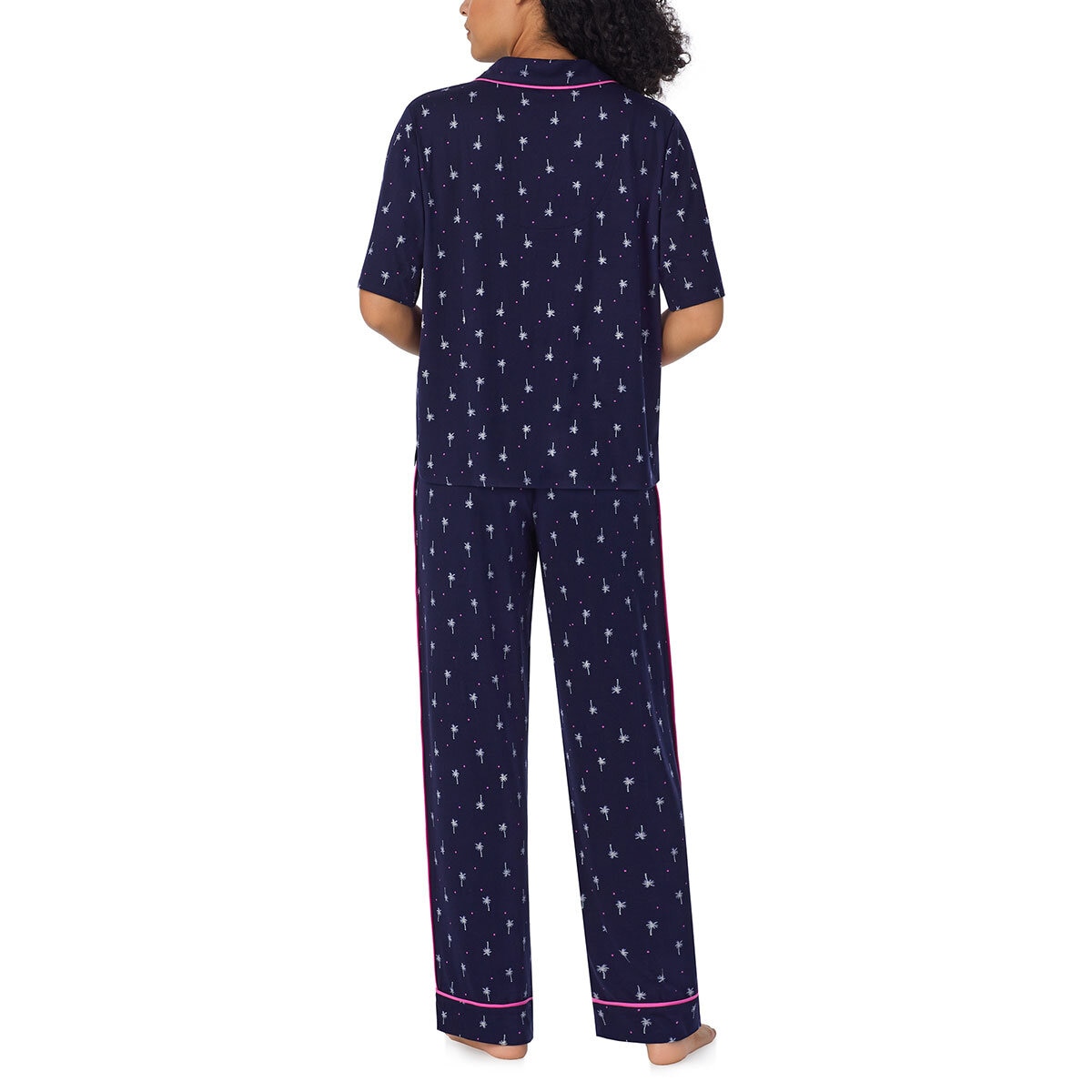 Room Service Notch Collar 2 Piece PJ Set in Navy - Small