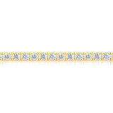 3.00ctw Round Brilliant Cut Tennis Bracelet, 18ct Yellow Gold