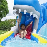 Lifestyle image of a child sliding out the mouth of the whale Lifestyle image of a child sliding out the mouth of the whale