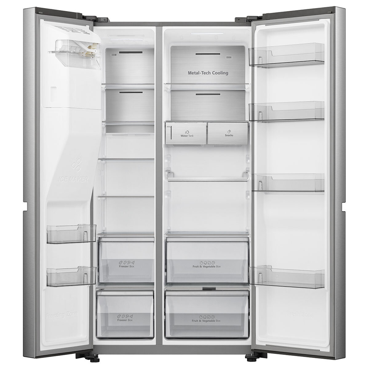 Hisense RS818N4TIC Side by Side Fridge Freezer in Stainless Steel