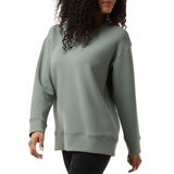 32 Degrees Ladies Sueded Tech Crewneck in Green