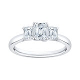 1.20ctw Emerald Cut Diamond 3 Stone Ring, Platinum