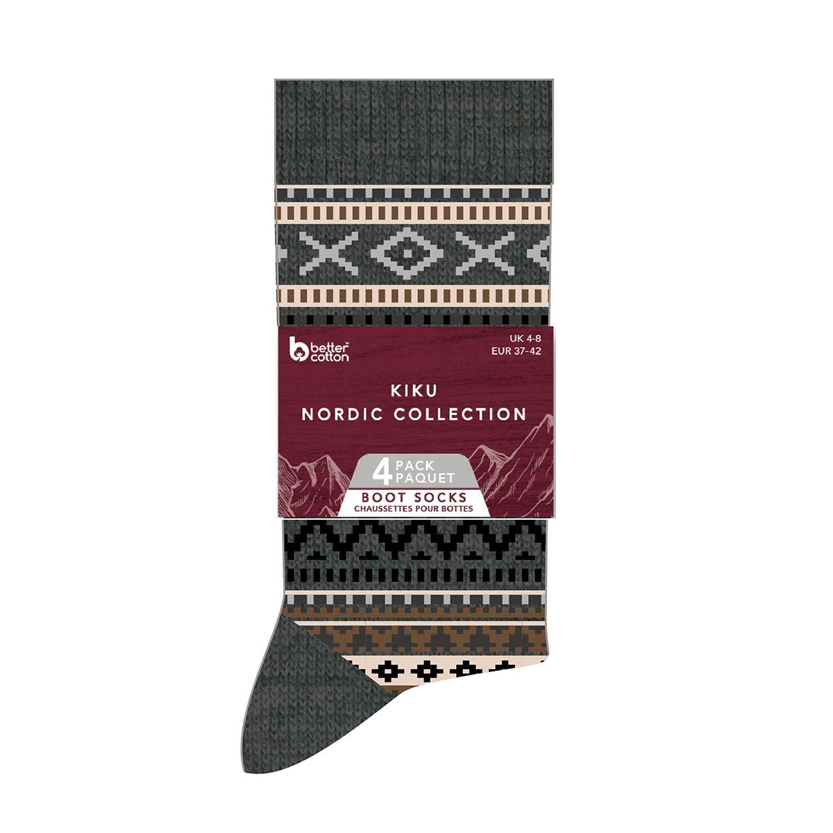 Kiku Nordic Collection Boot Sock 4 Pack