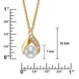 6.5-7mm Cultured Freshwater White Pearl & 0.08ctw Diamond Pendant, 14ct Yellow Gold