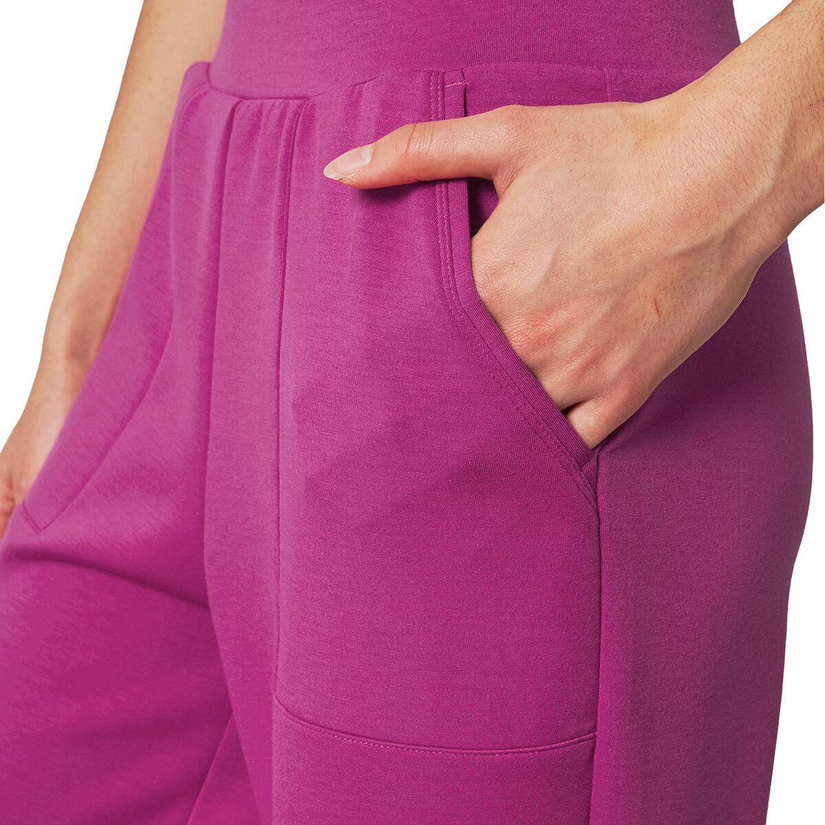 Mondetta Ladies Tech Fleece Wide Leg Trousers in Pink