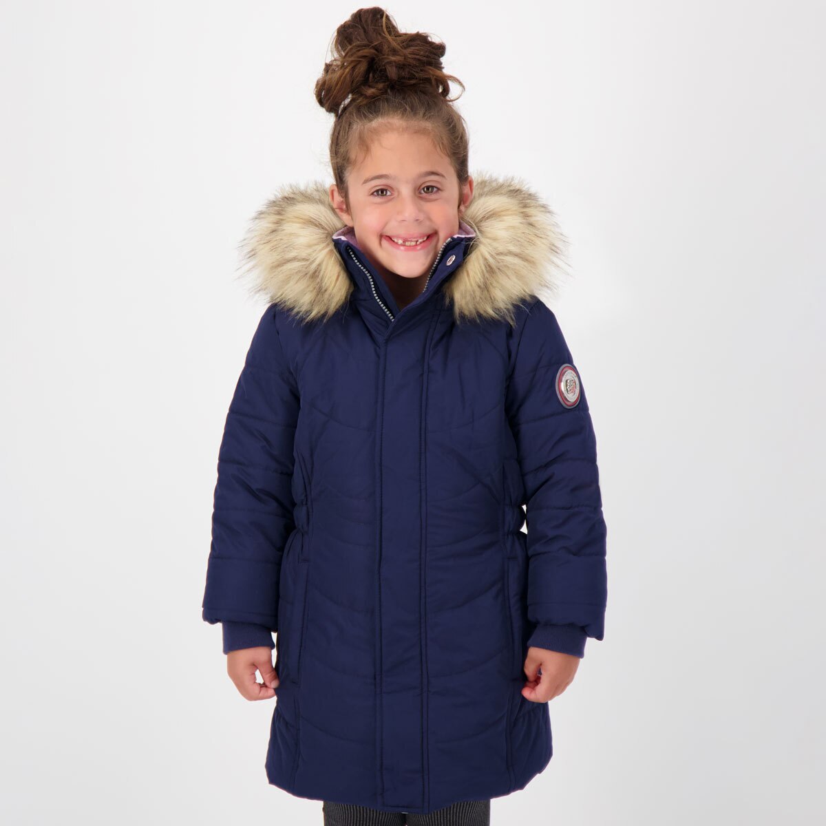 Andy & Evan Girl's Water Resistant Parka in Navy | Costco UK