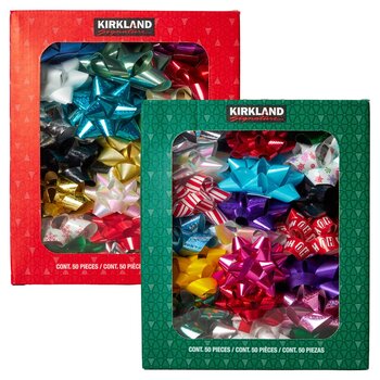 Kirkland Signature Gift Bows in Bright / Traditional Colours - 50 Pack