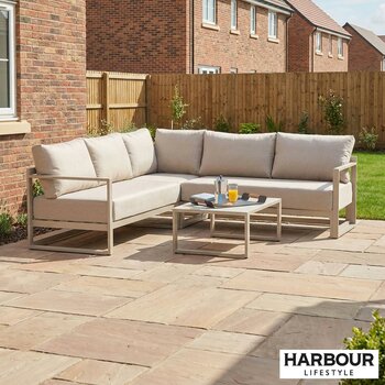 Harbour Lifestyle Havana Corner Patio Set with Reclining Feature in Latte Harbour Lifestyle Havana Corner Patio Set with Reclining Feature in Latte