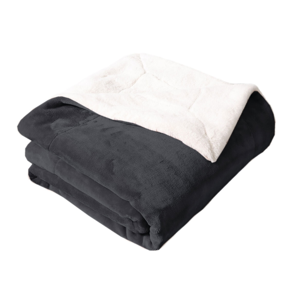 Life Comfort Faux Fur Ultimate Throw 152 x 177 cm in Asphalt