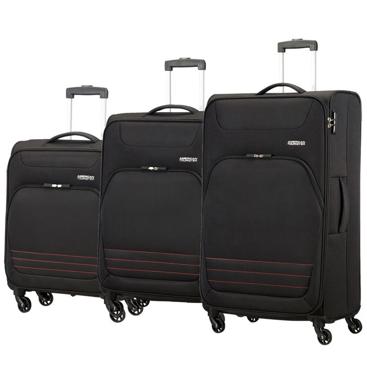 American Tourister Bombay Beach 3 Piece Softside Suitcase Set in Onyx ...