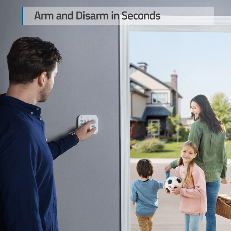 Lifestyle image of system being armed/disarmed Lifestyle image of system being armed/disarmed